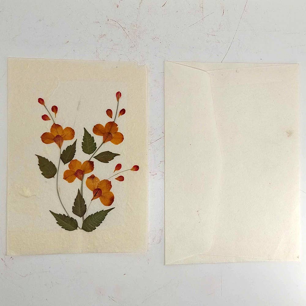 Mulberry Paper Pressed Flower Greeting Cards