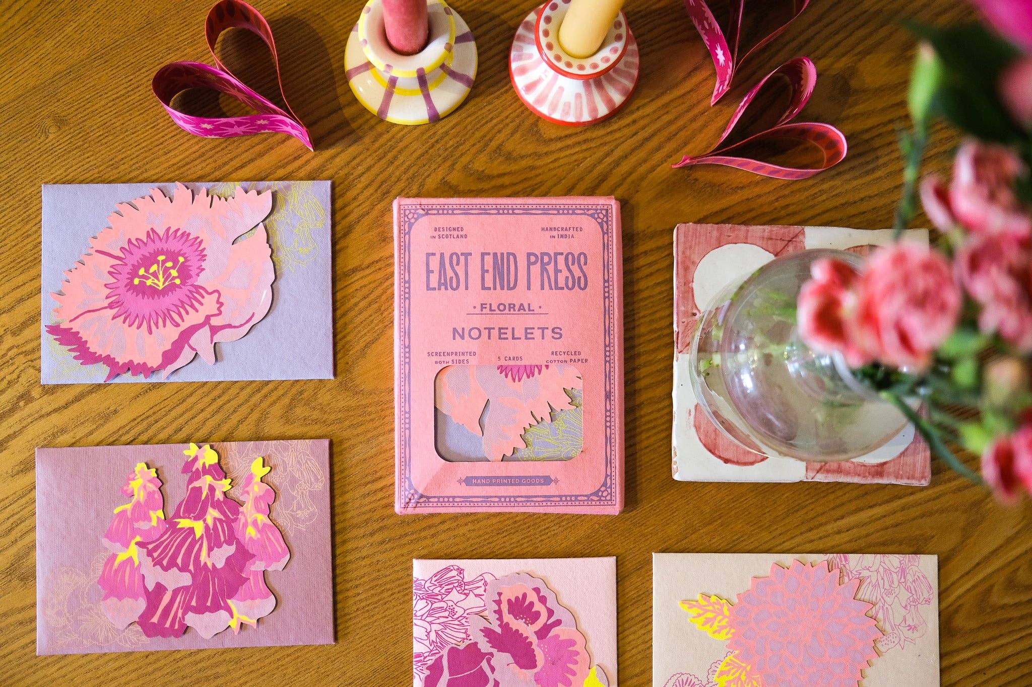 Screen Printed Floral Notelet Set