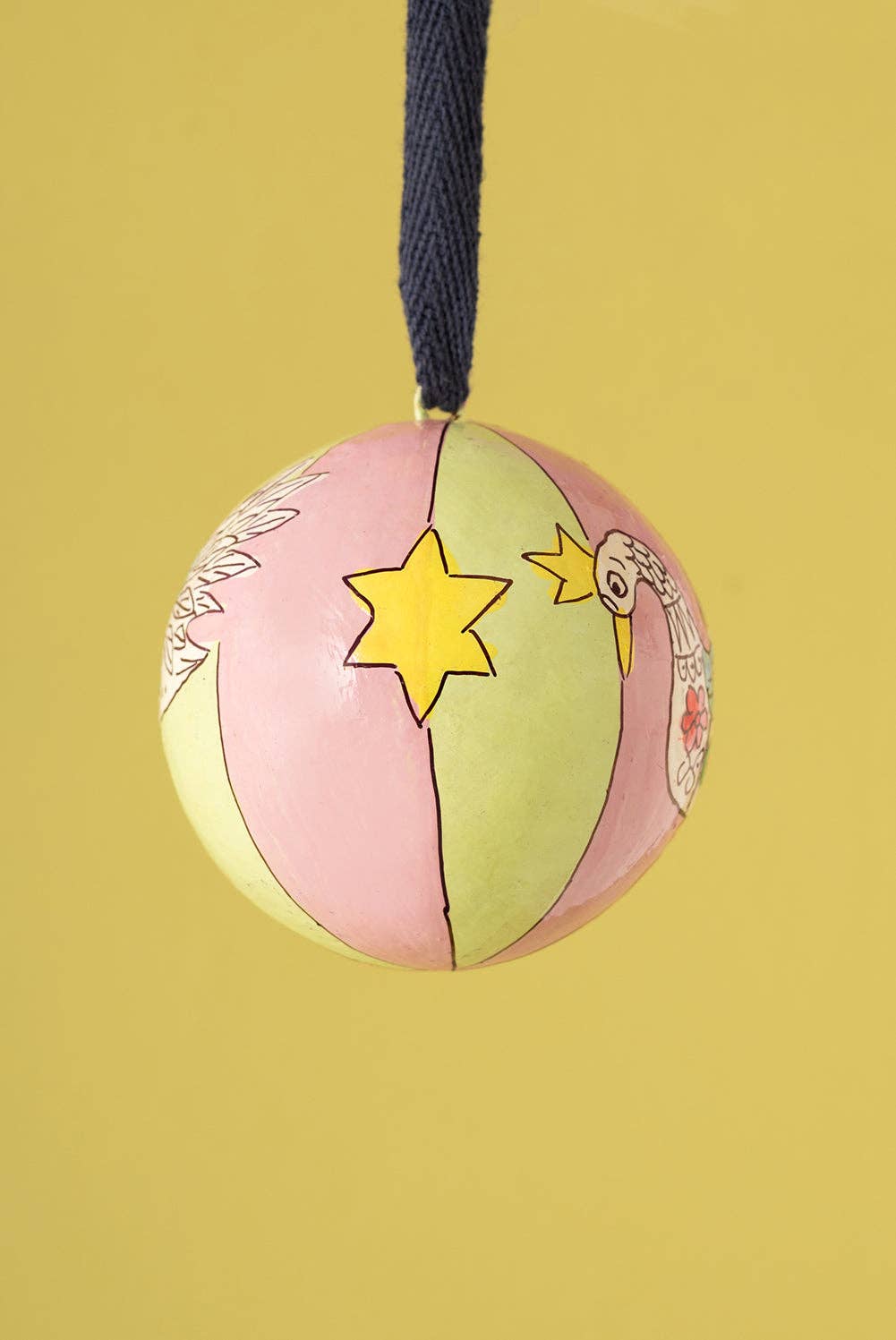 Swan Carousel Papier Mache Bauble