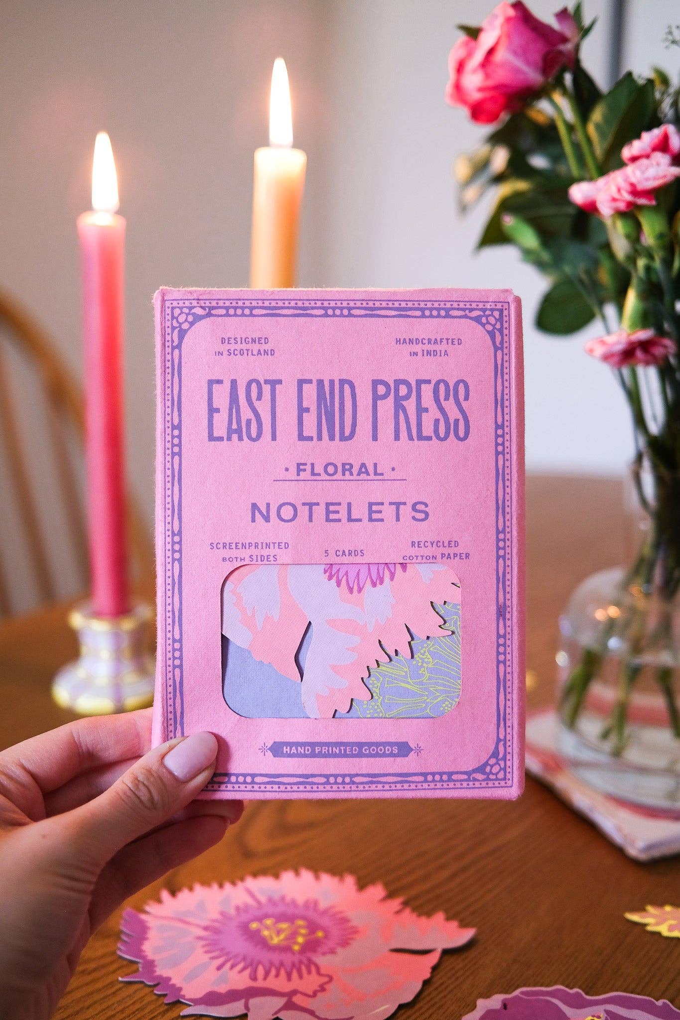 Screen Printed Floral Notelet Set