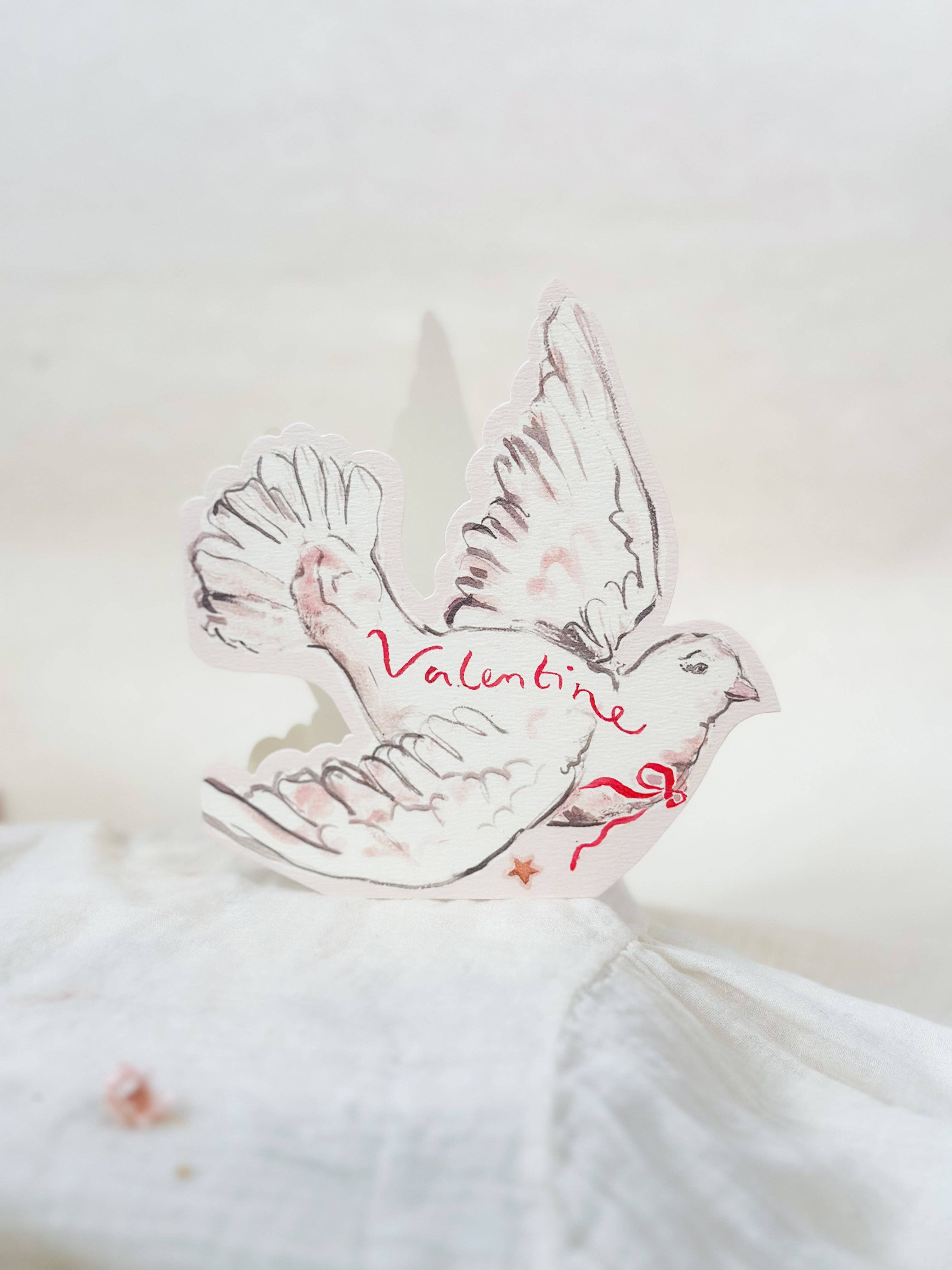 Valentine dove - shaped card