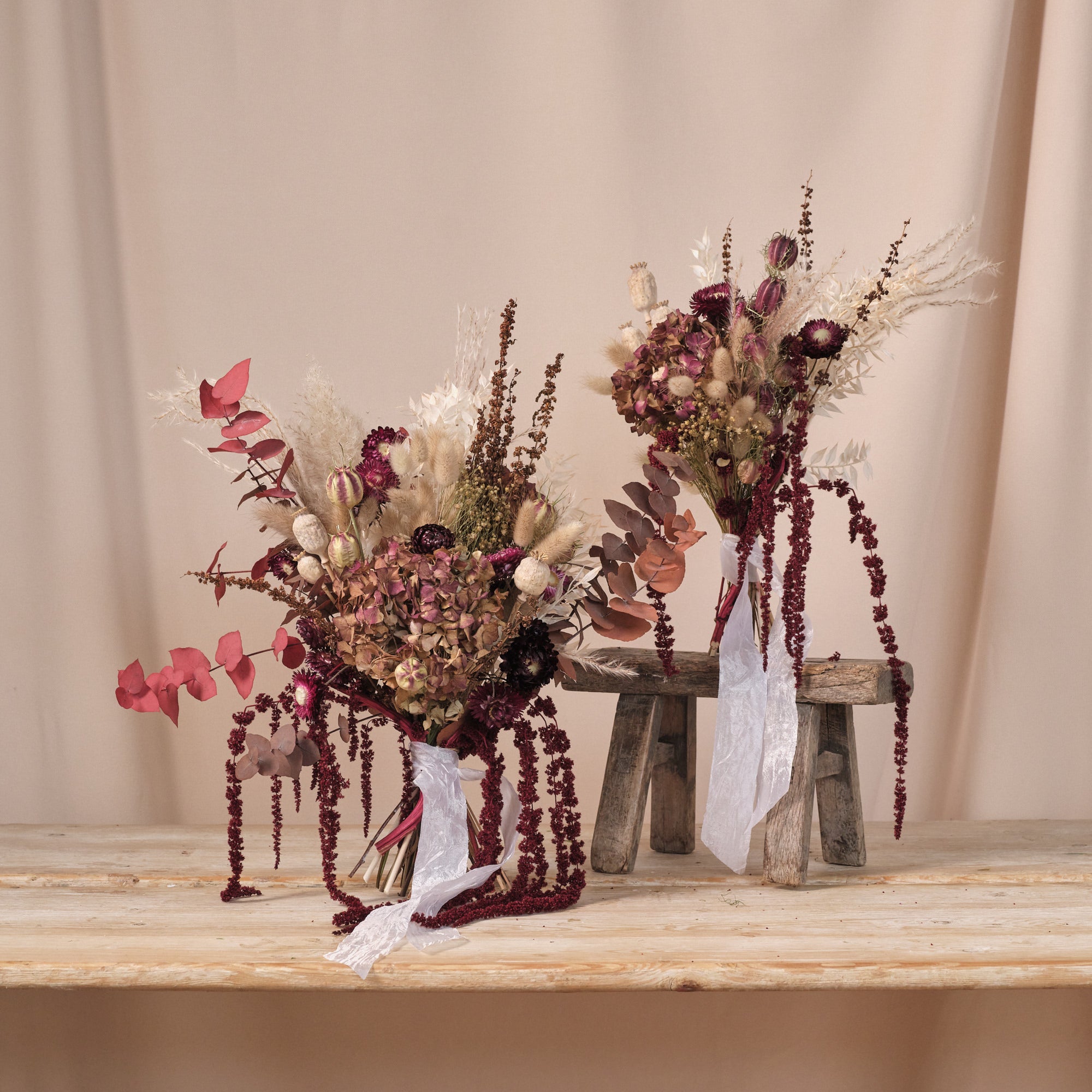 Everlasting Reds Dried Flower Bridal Bouquet