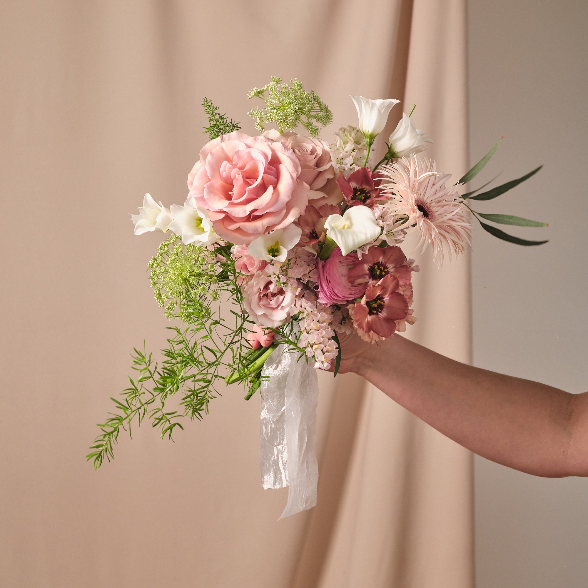 Dusty Nudes Bridesmaids Bouquet