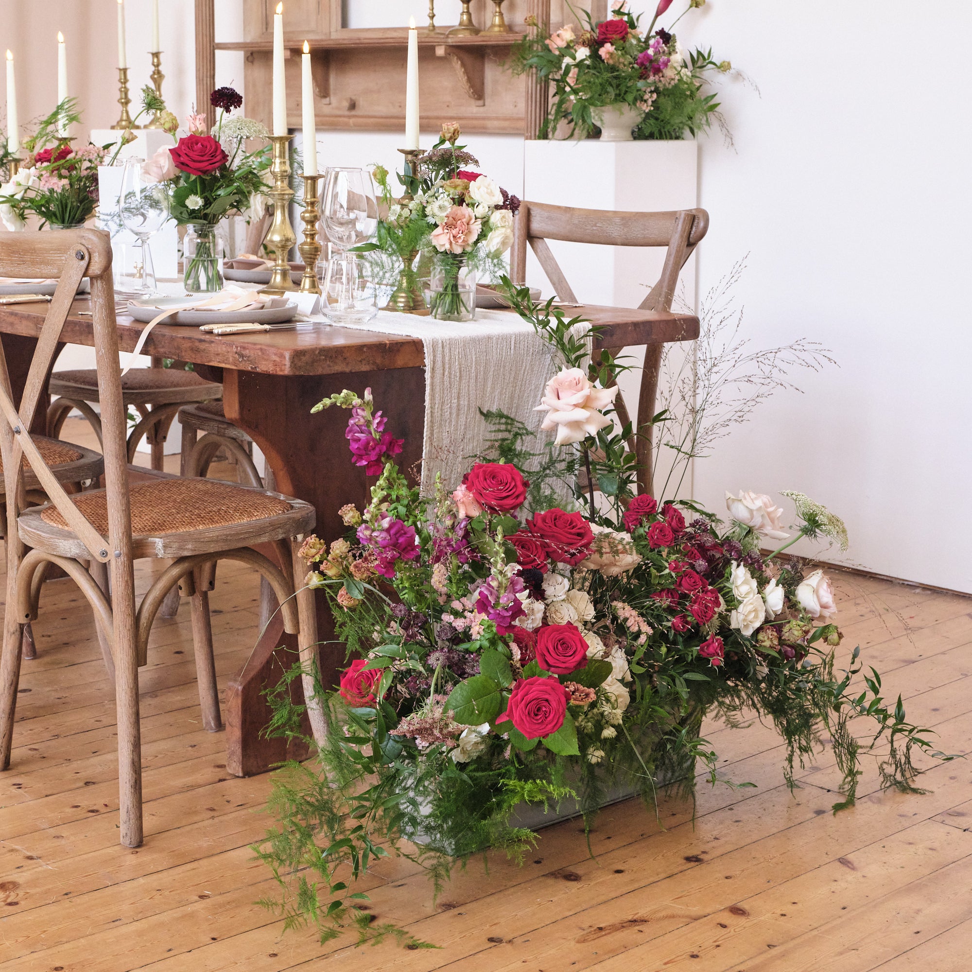 Romantic Reds Large Trough Arrangement