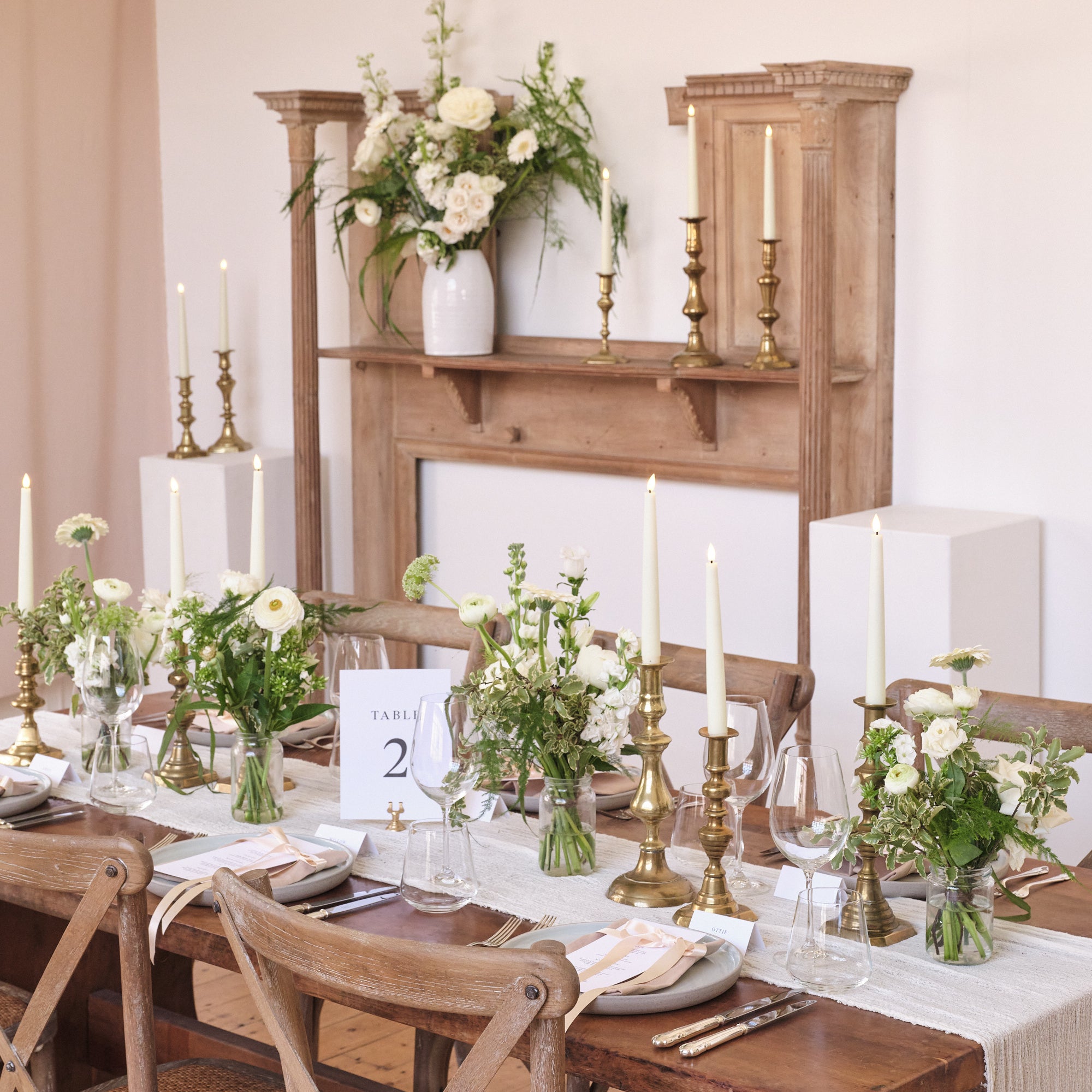 Whimsical Whites Vase Arrangements