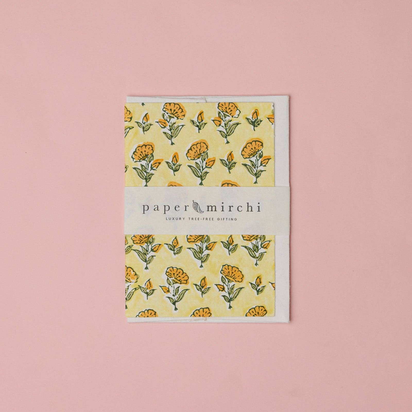 Block Printed Greeting Card | Ditsy Floral Sunshine