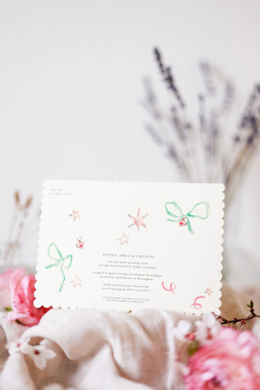 'Birthday Beauty' Unicorn Scalloped Greetings Card