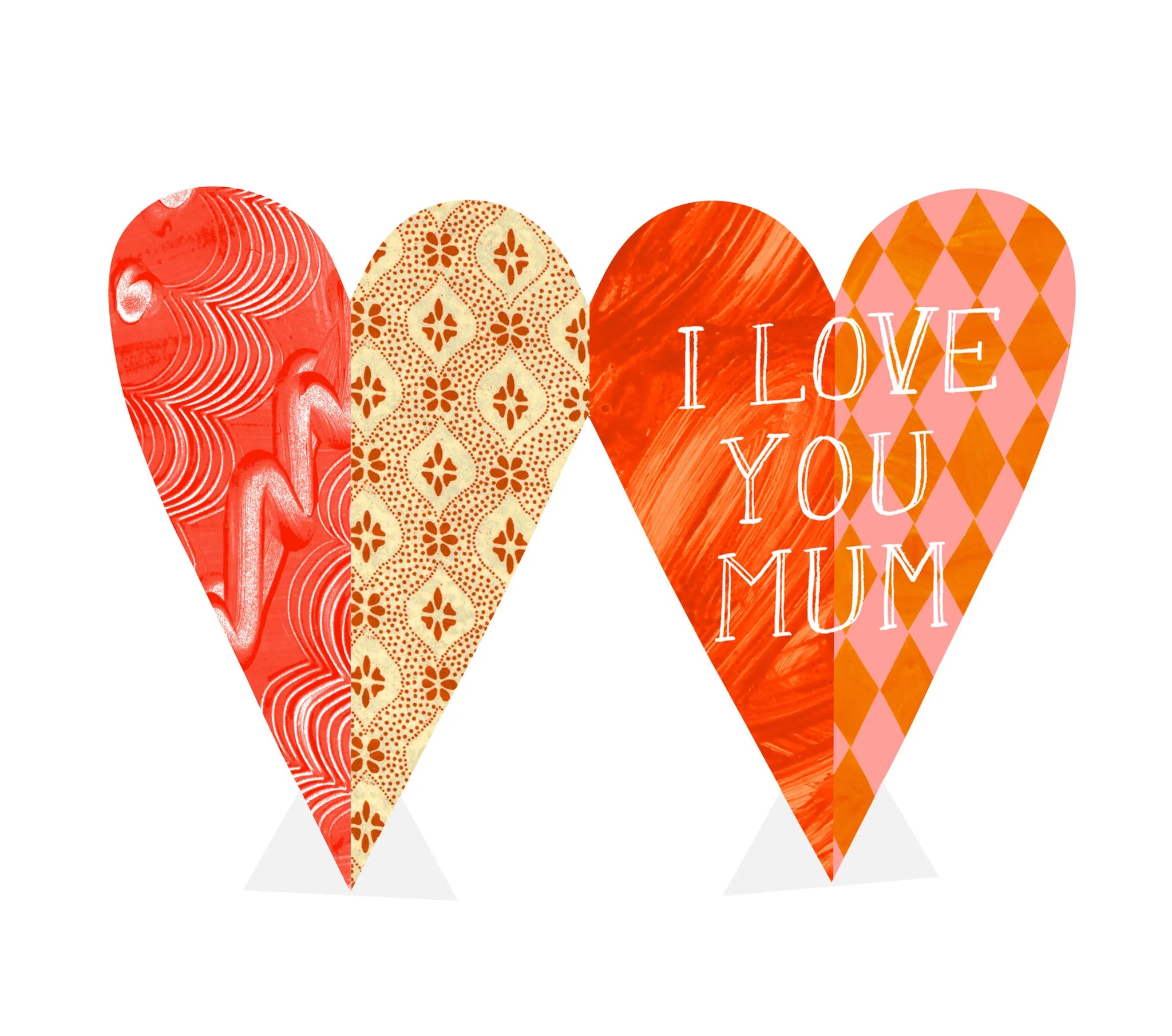 'I Love You Mum' Heart Shaped Greetings Card