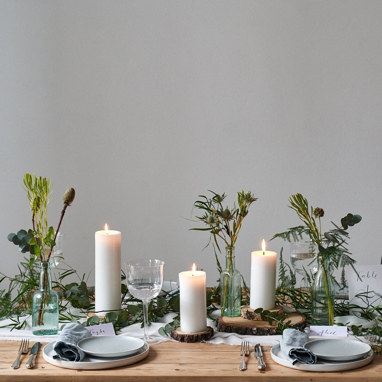 bundle of foliage to decorate wedding and event tables