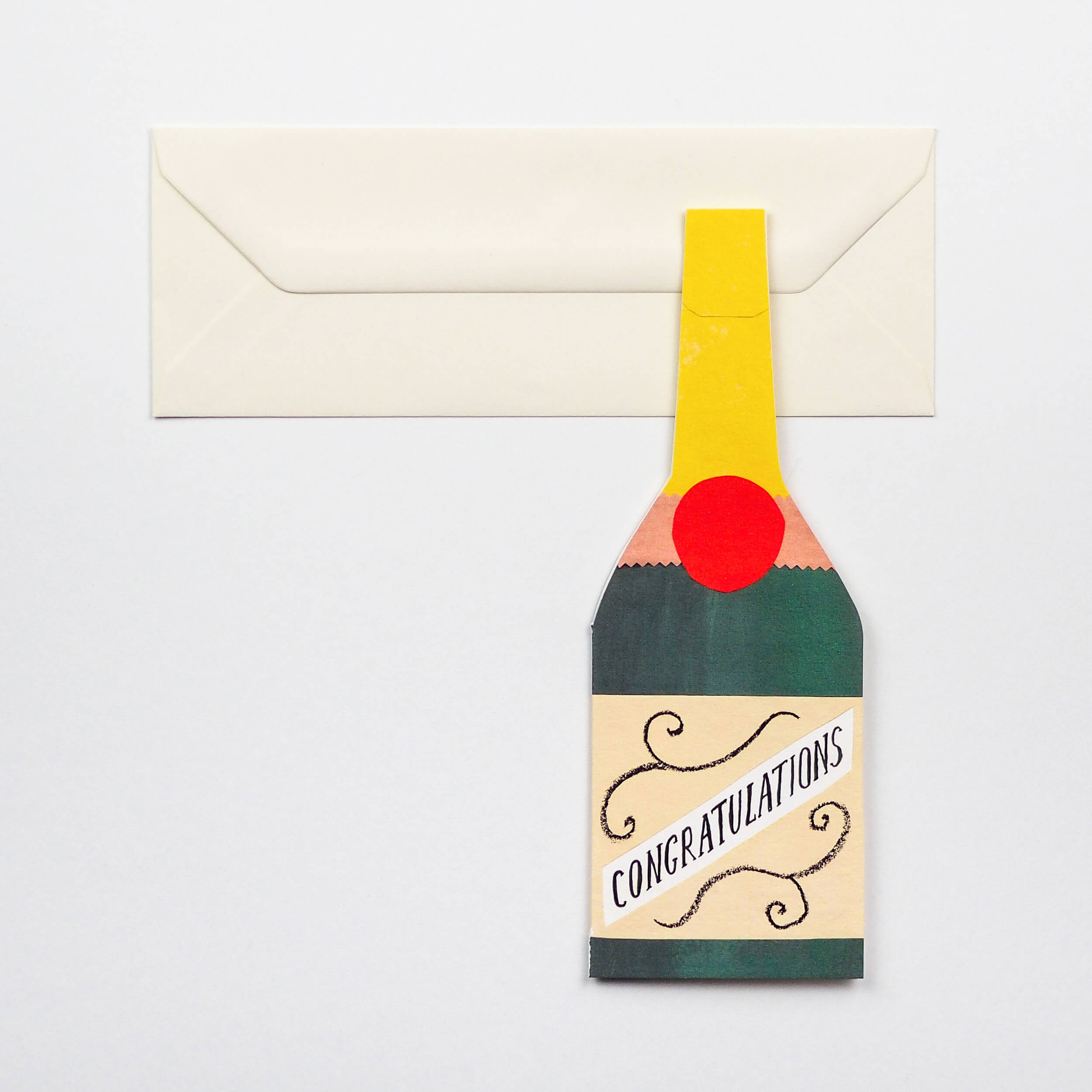 Champagne Bottle Congratulations Greetings Card