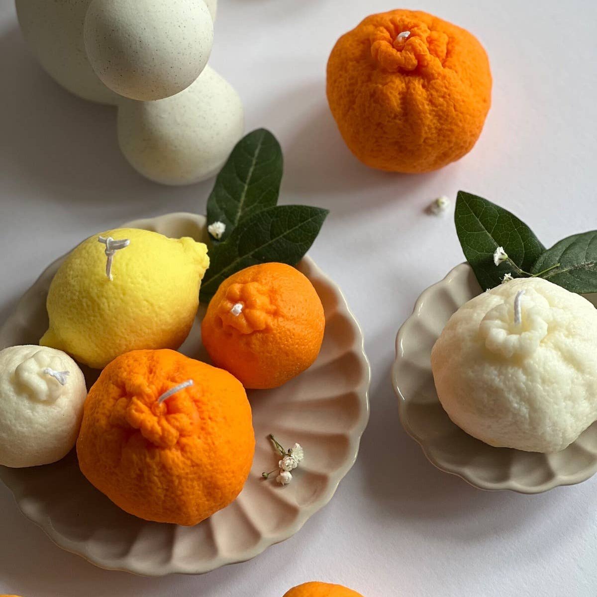 Soy Wax Orange Shaped Unscented Candle | Small | 2 Colours Available
