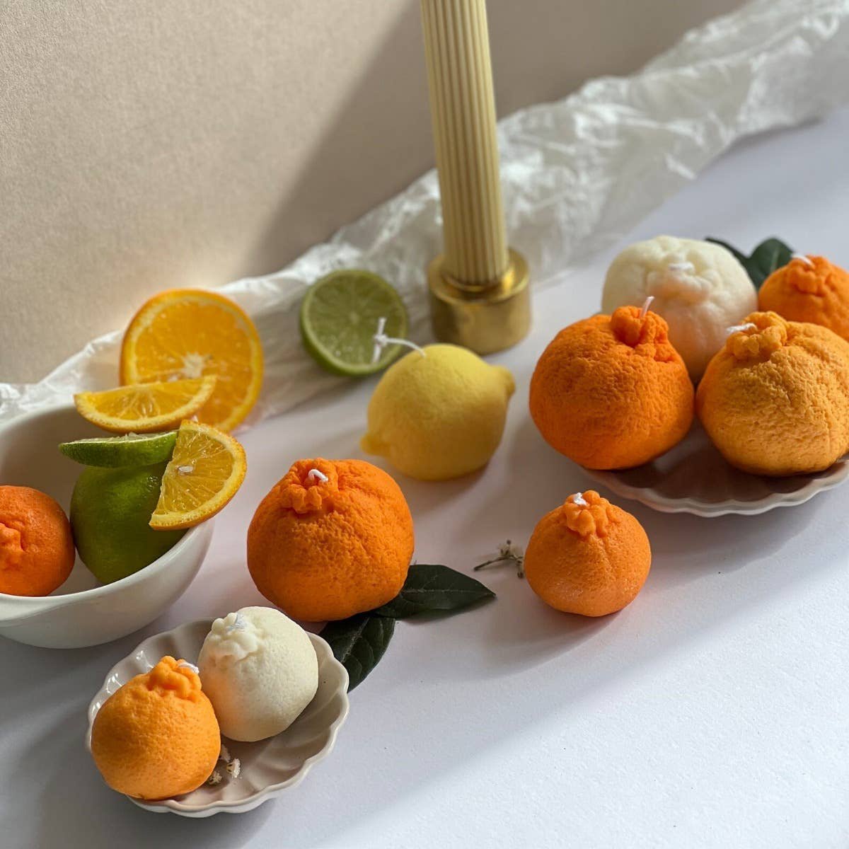Soy Wax Orange Shaped Unscented Candle | Small | 2 Colours Available