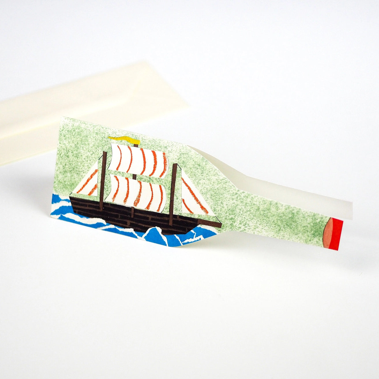 Ship in a Bottle Greetings Card