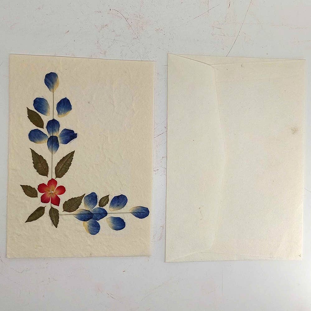 Mulberry Paper Pressed Flower Greeting Cards