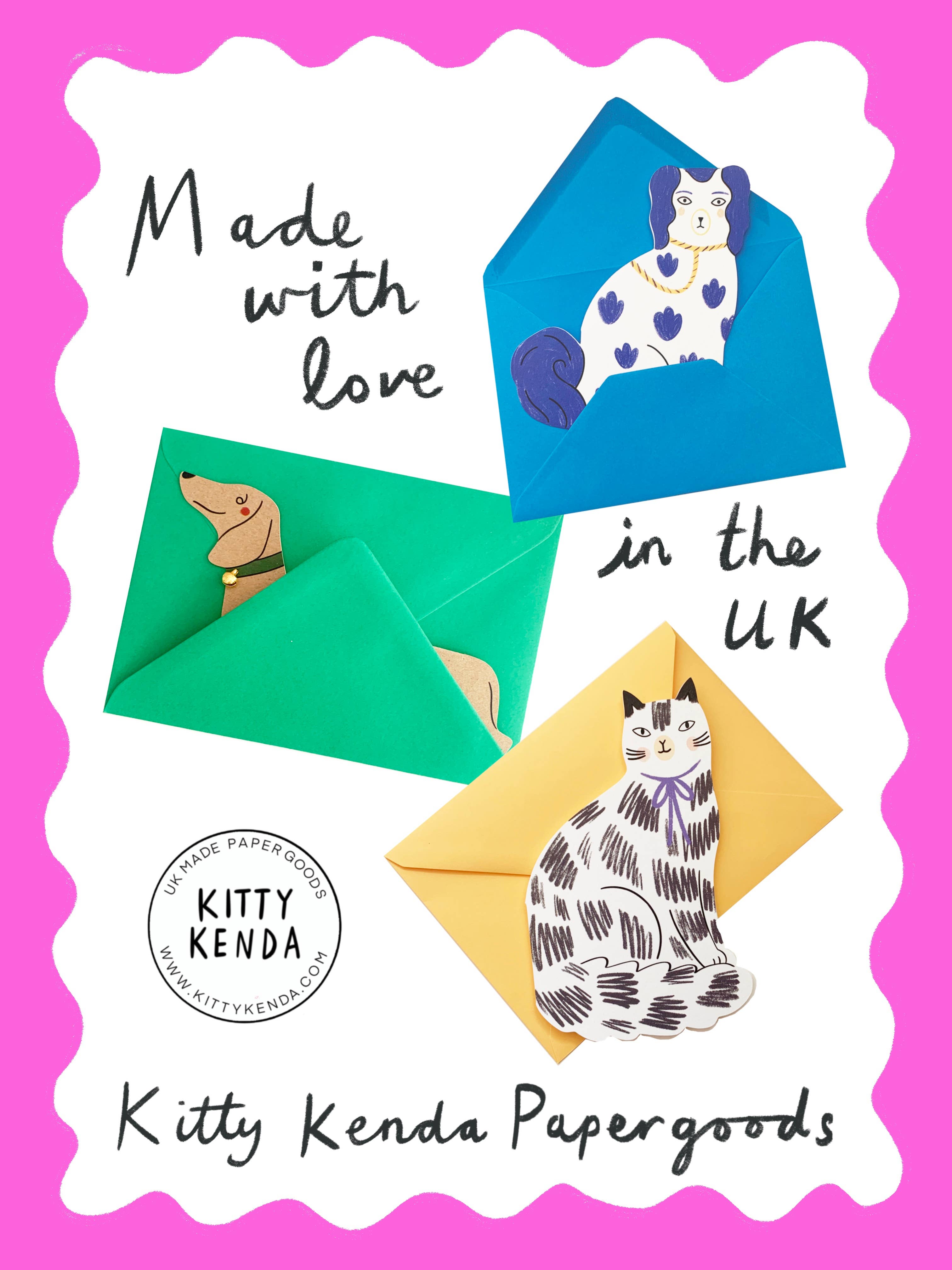 Die Cut Pottery Dog Shaped Card