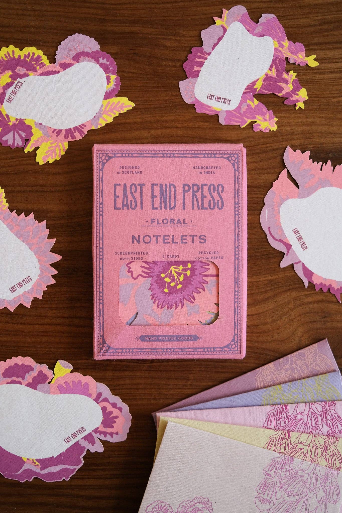 Screen Printed Floral Notelet Set