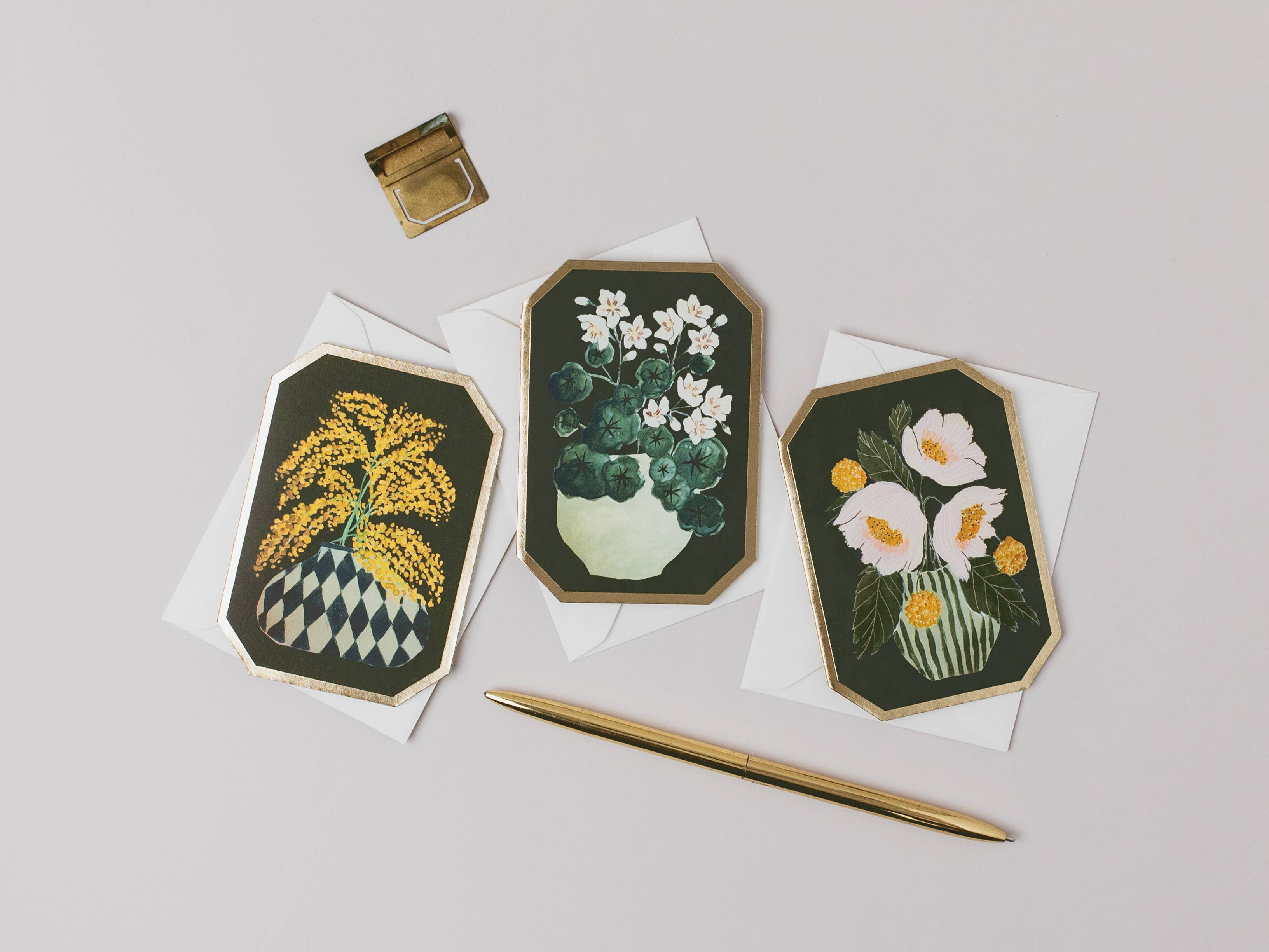 MIMOSA BOTANICAL DIE CUT FLORAL MINI CARD 