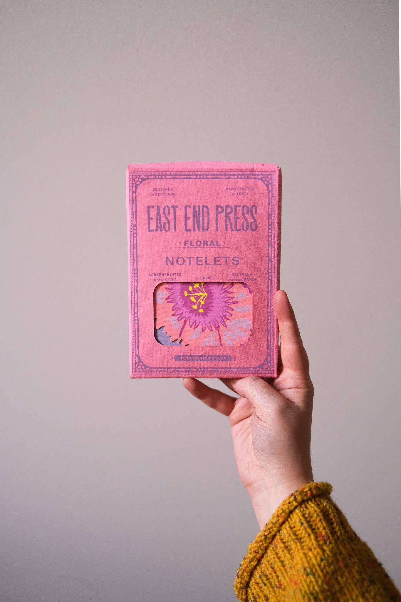 Screen Printed Floral Notelet Set
