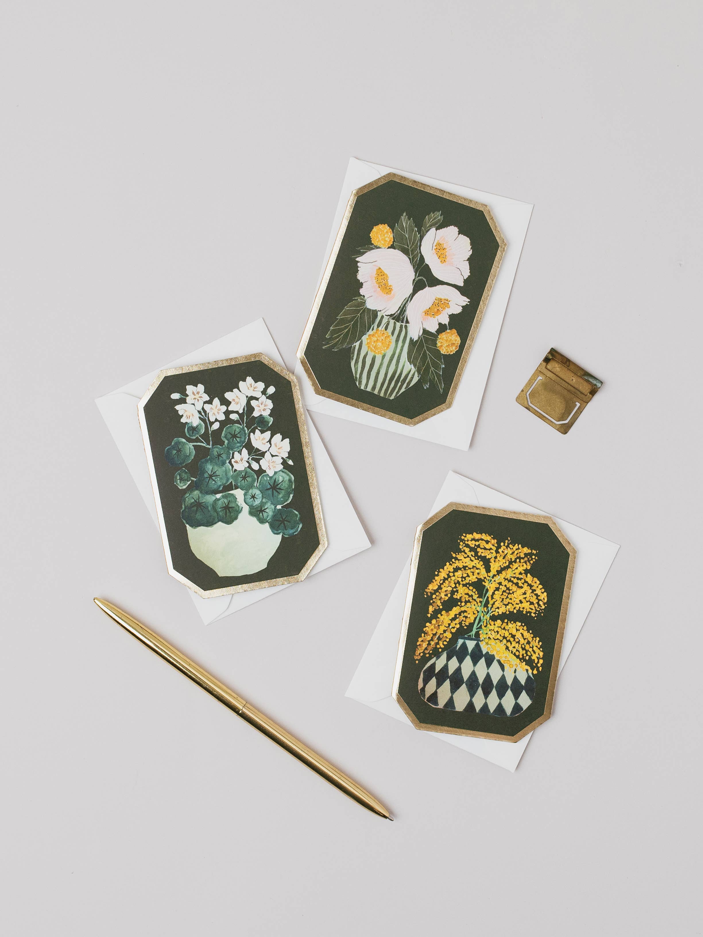 MIMOSA BOTANICAL DIE CUT FLORAL MINI CARD 