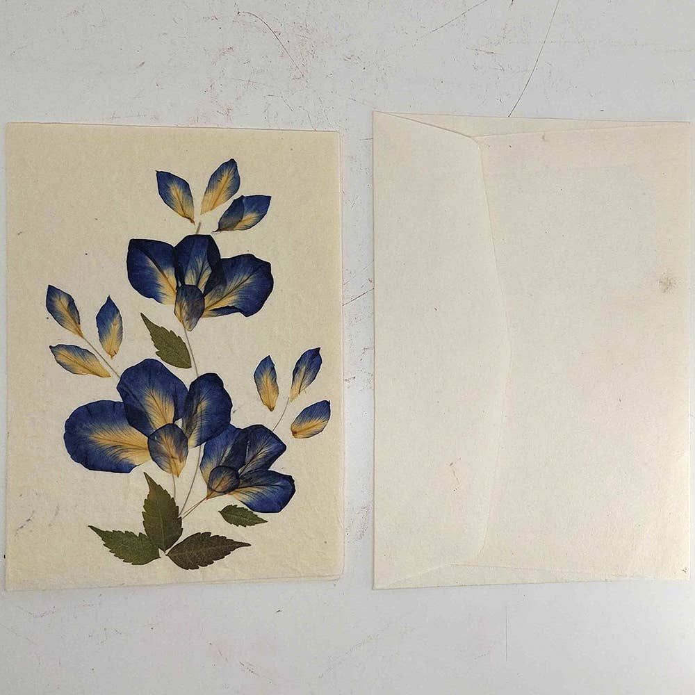 Mulberry Paper Pressed Flower Greeting Cards