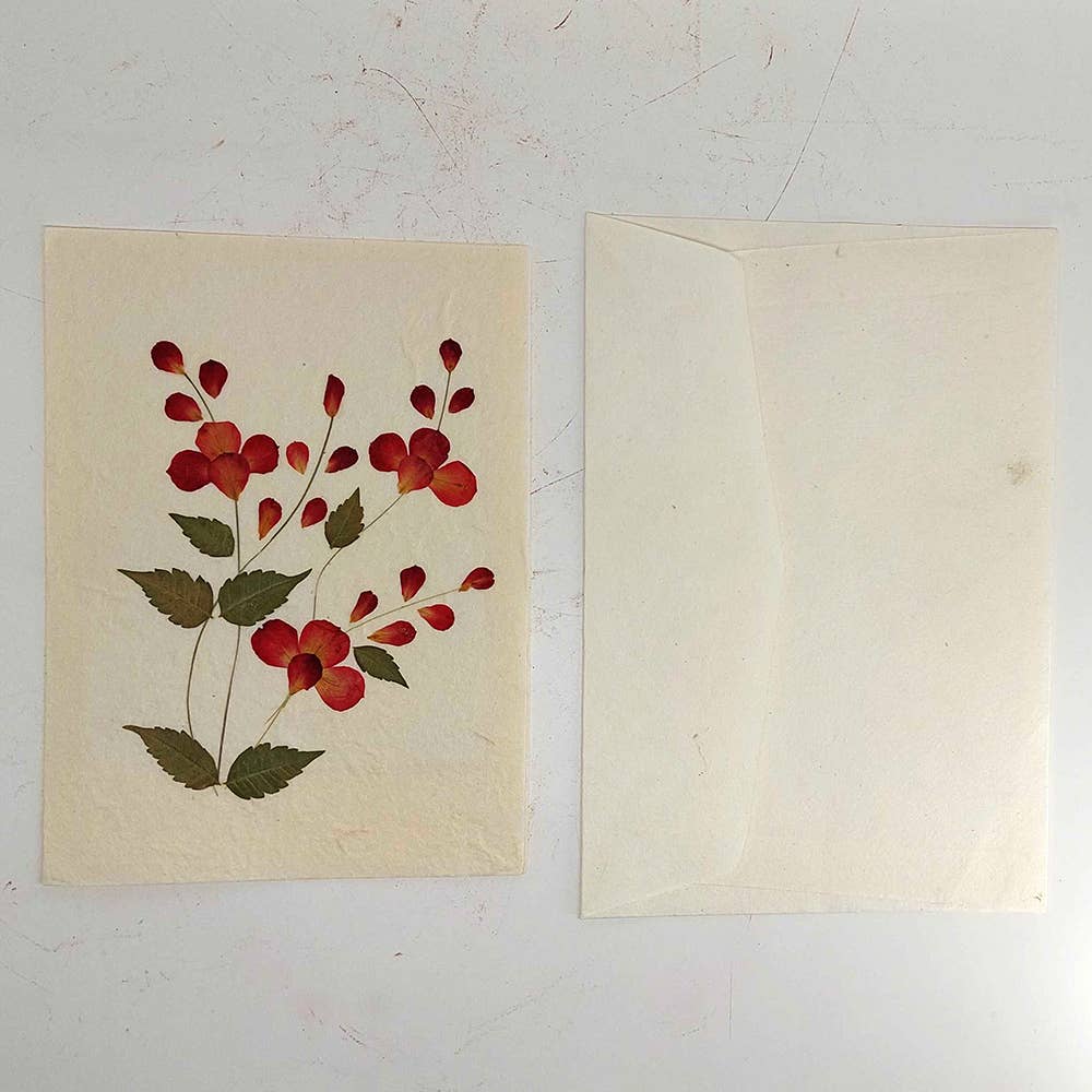 Mulberry Paper Pressed Flower Greeting Cards