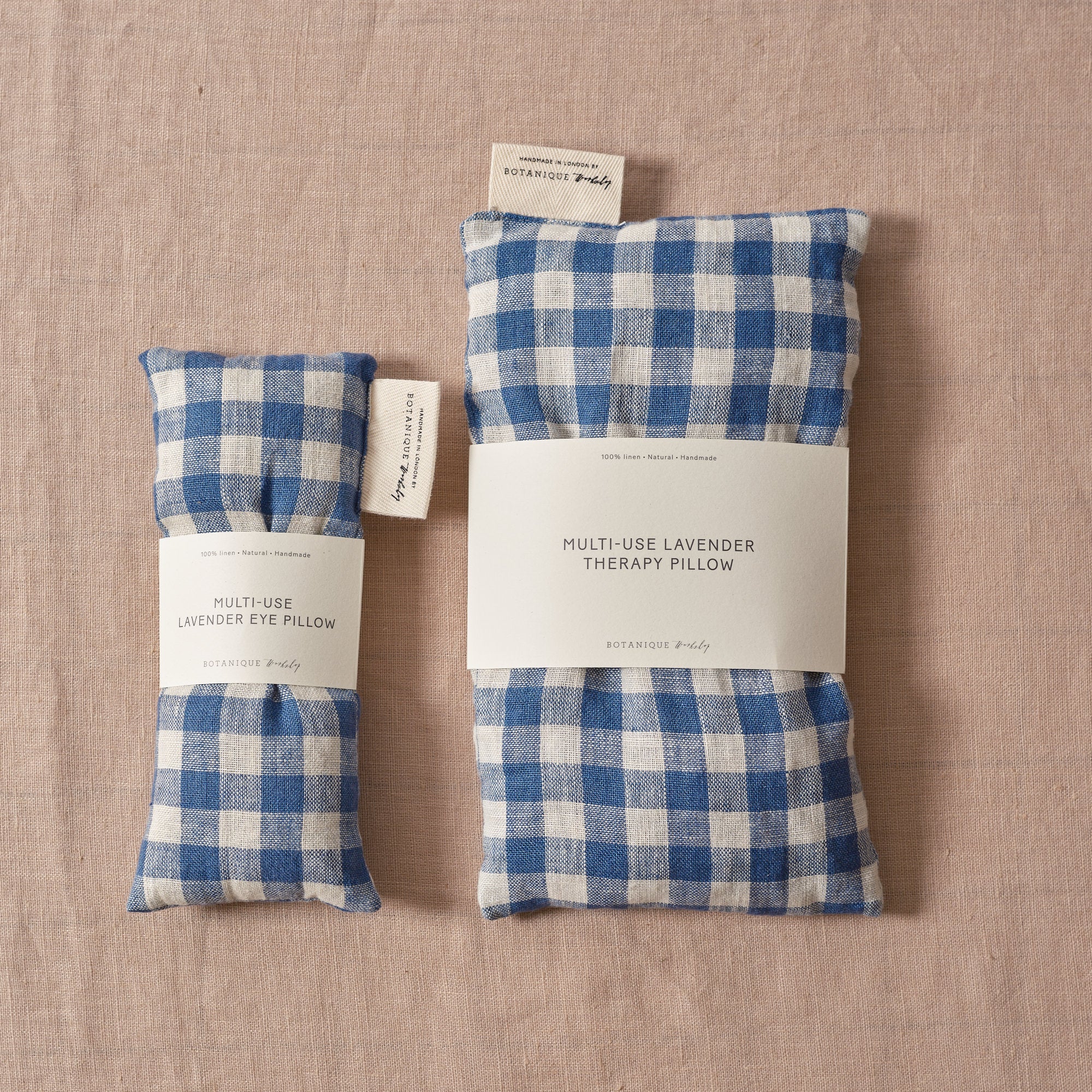Multi-Use Lavender Therapy Pillow: Linen Fara Gingham