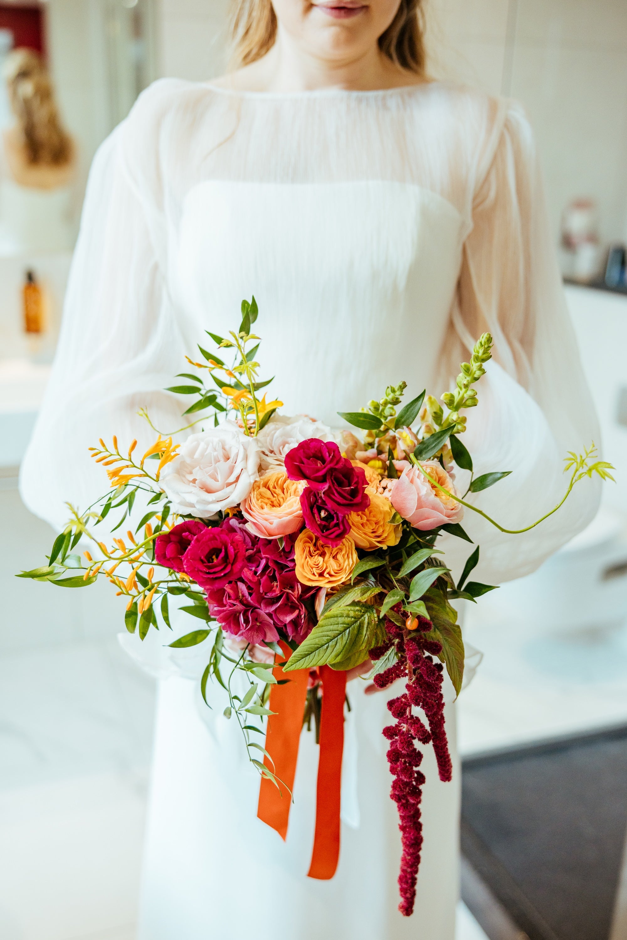 Bespoke bridal bouquet and matching buttonhole
