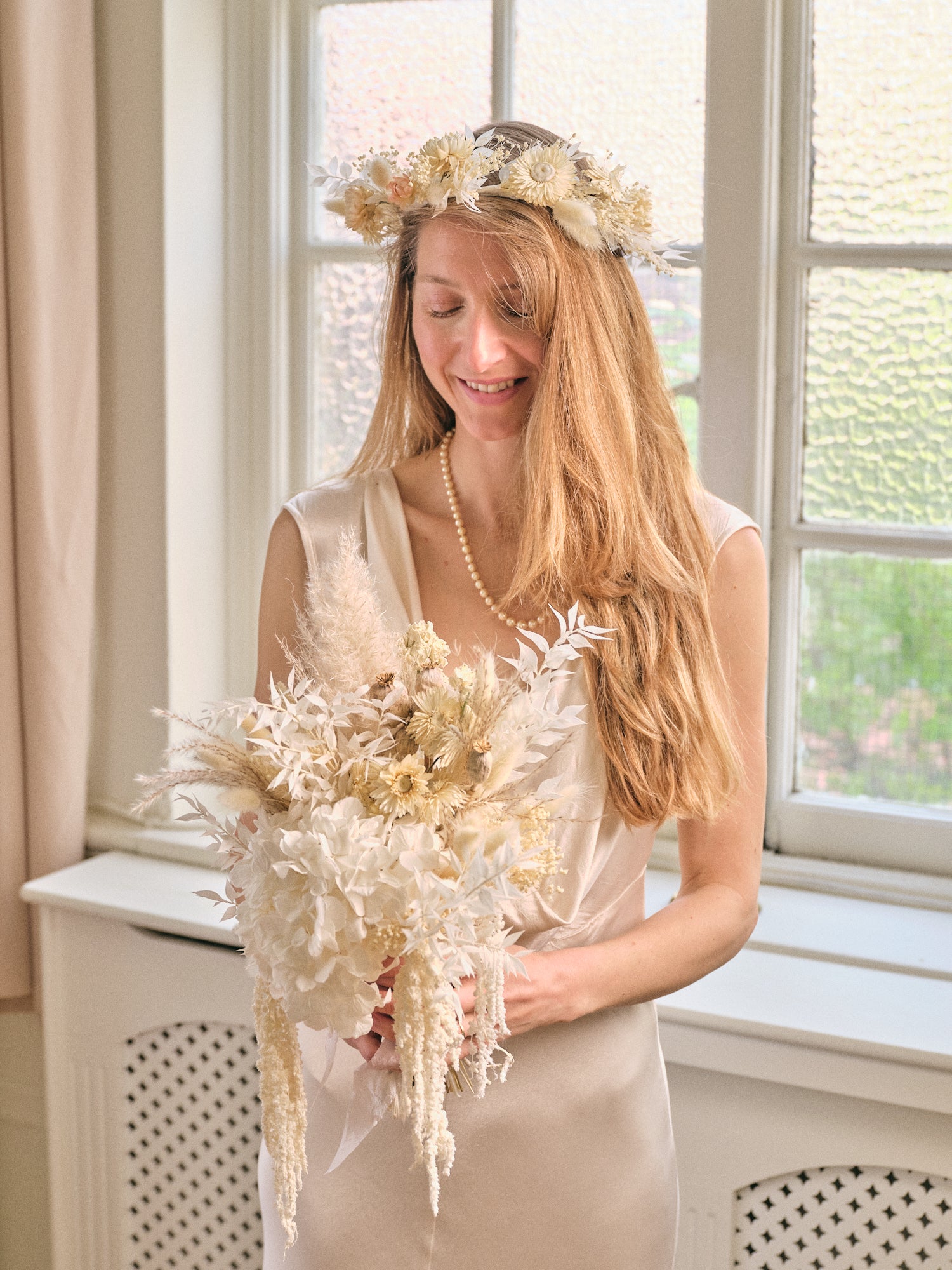 Everlasting Whites Dried Flower Bridal Bouquet