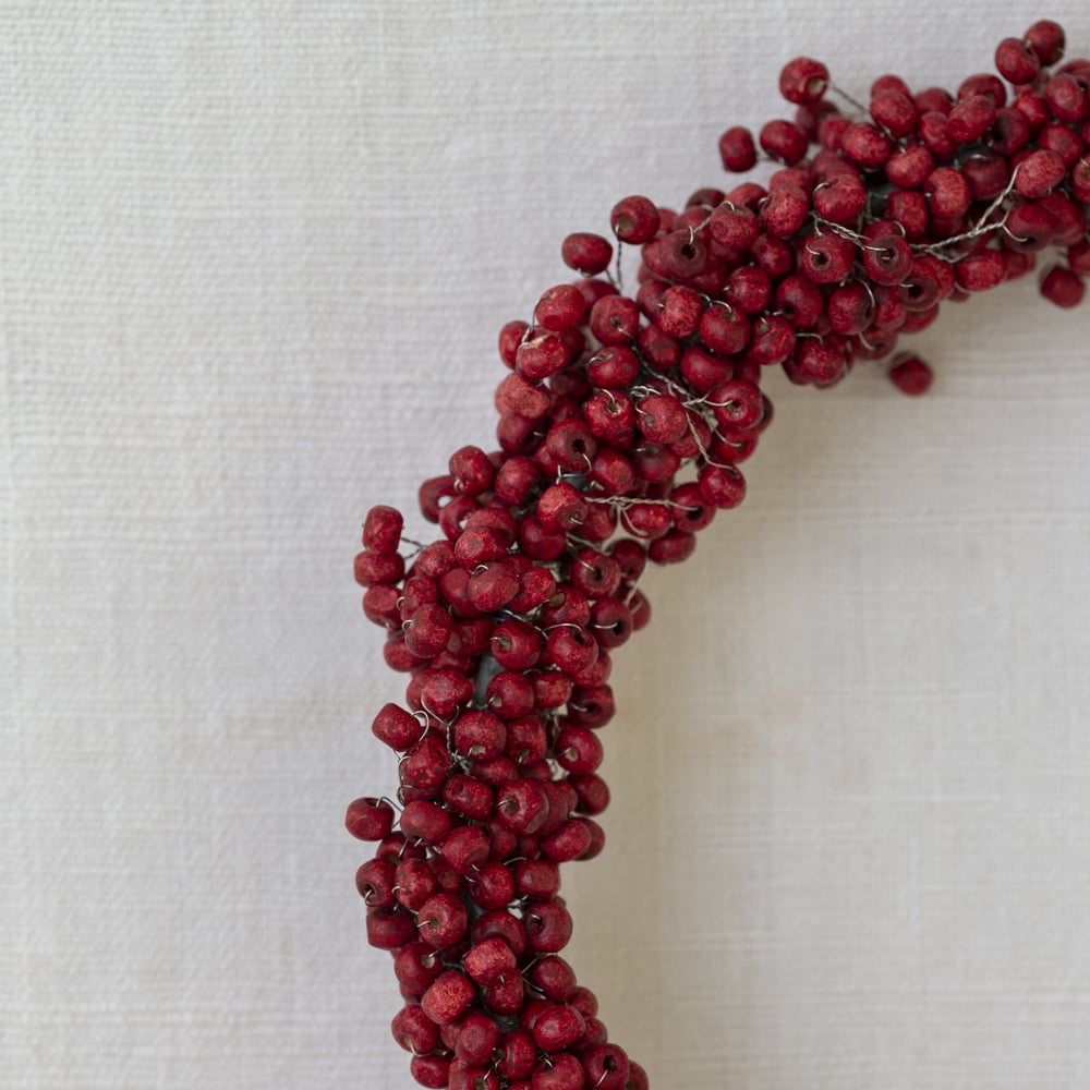 Red Berry Wooden Wreath | Small