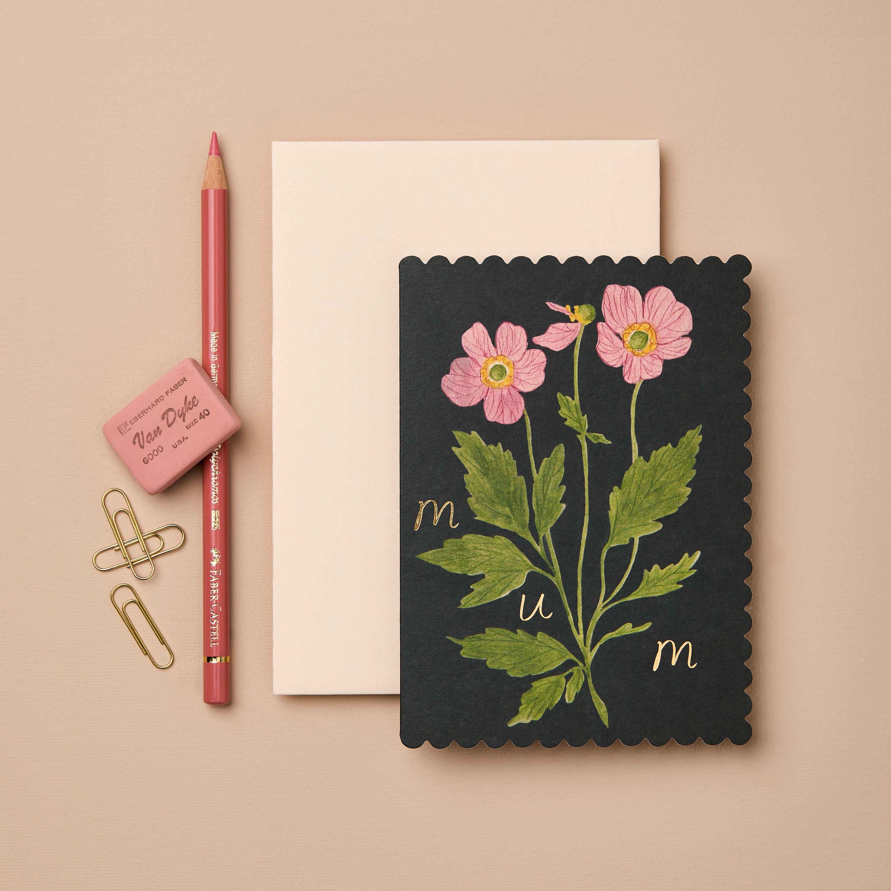 'Mum' Anemone Greetings Card