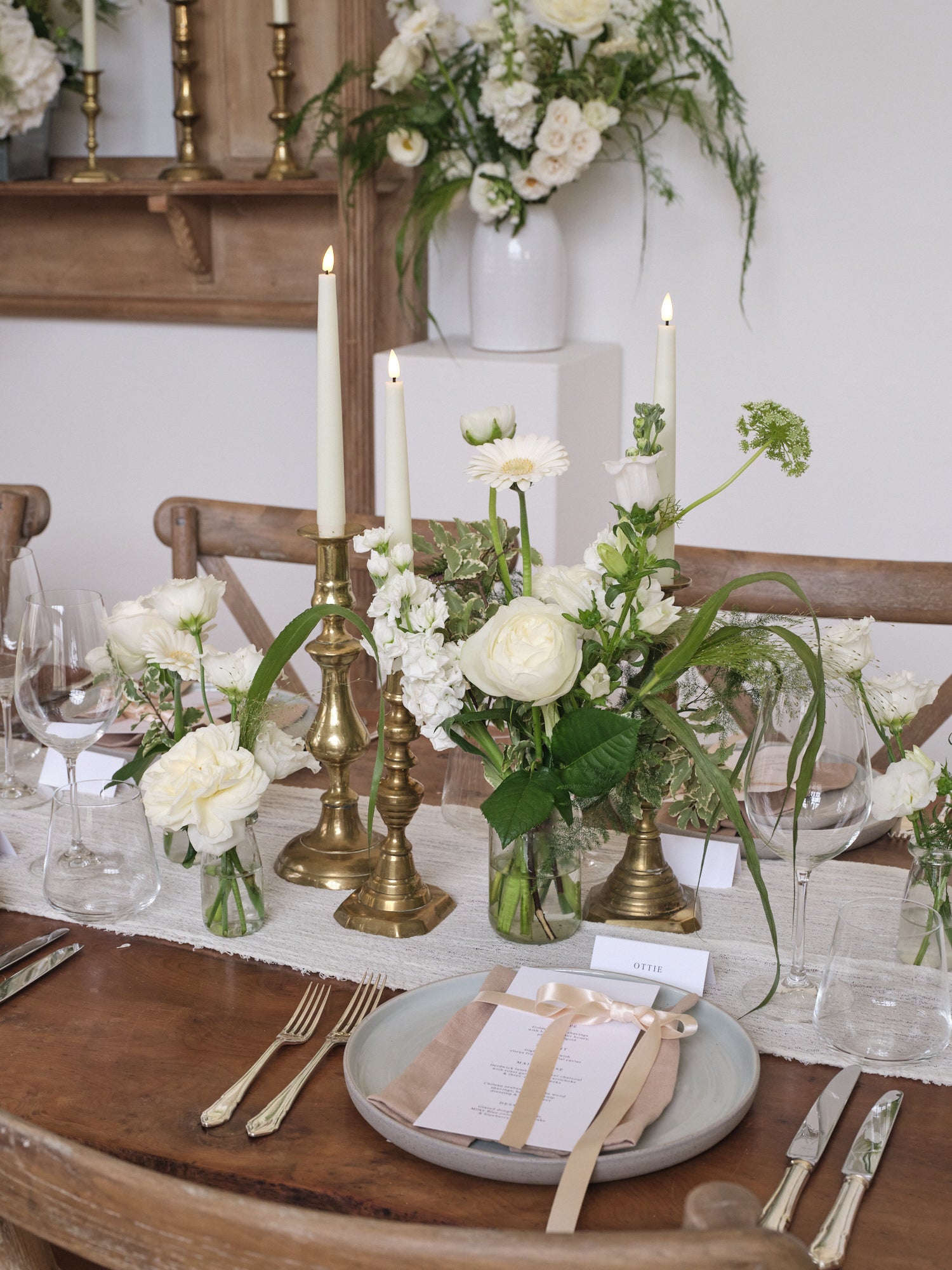 Whimsical Whites Bud Vase Arrangements