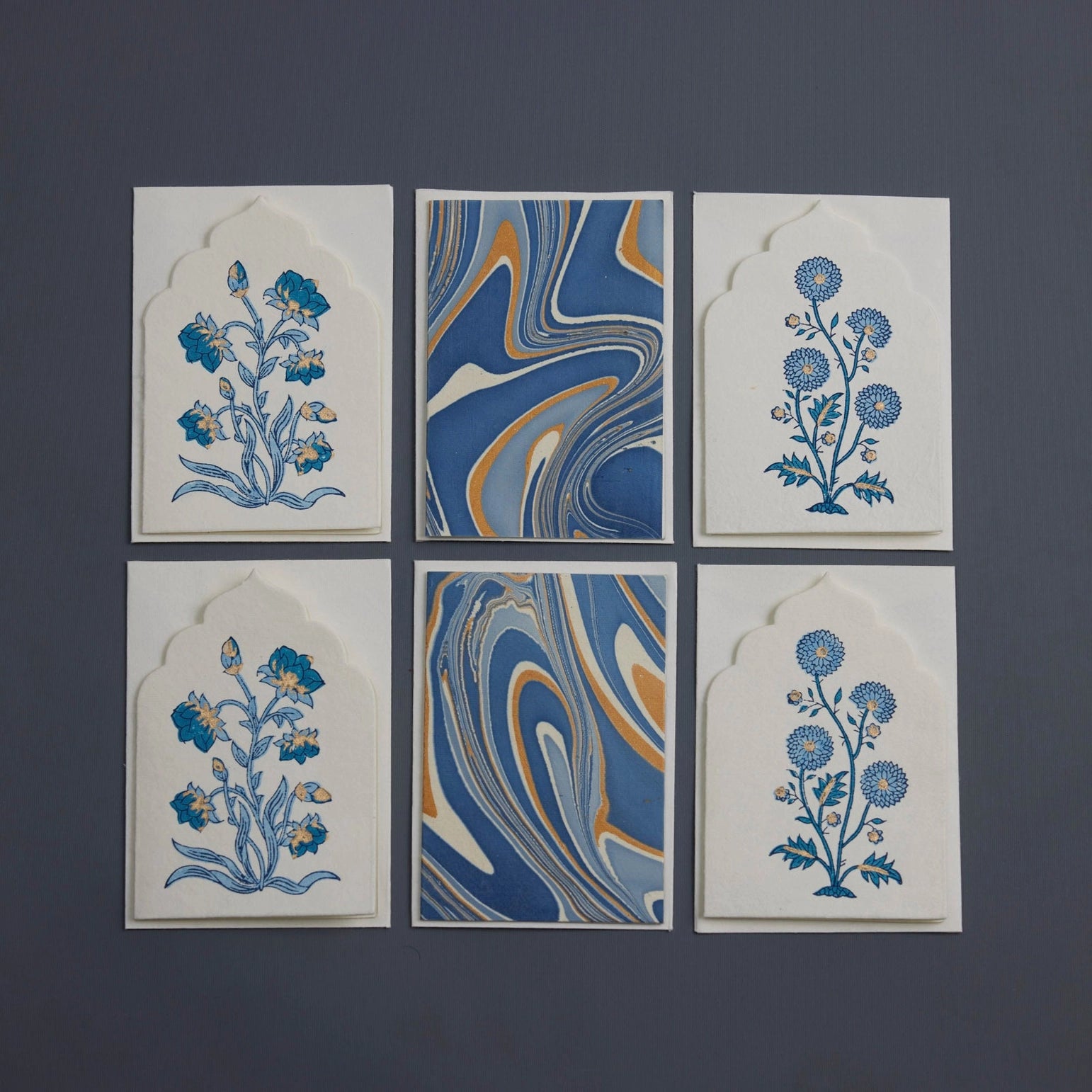 Boxed Artisan Block Printed Card Sets | 2 Colours Available