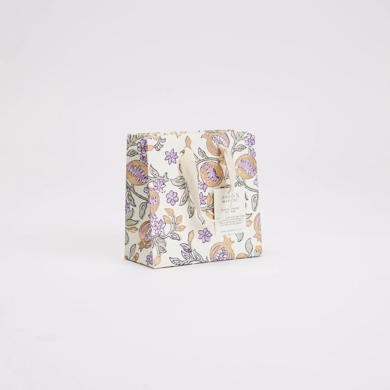 Block Printed Gift Bags | 3 Designs & 2 Sizes Available | Lavender