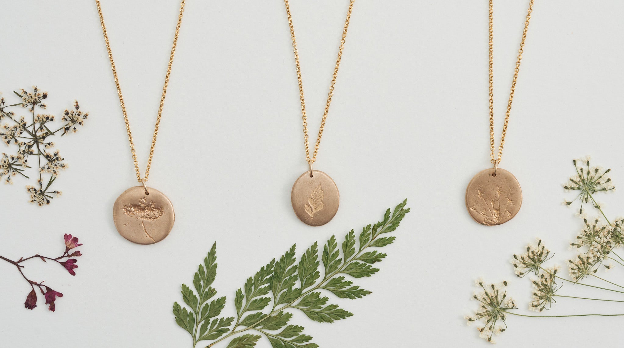 Hand Cast Pressed Flower Necklace | Limonium